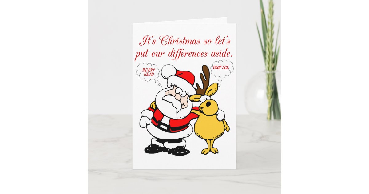 De Humor van Kerstmis: Het Vechten van het einde & Feestdagen Kaart |  Zazzle.be