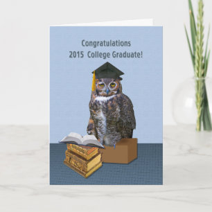 De humoristische Uil van de Afstuderen van de Kaart