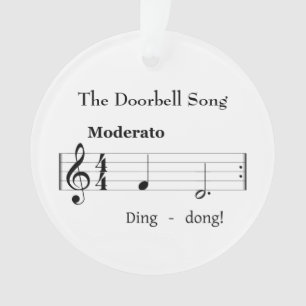 De Humoureuze muziekkern van Doorbell Song Ornament