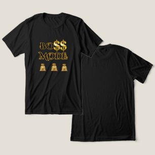 DE HUSTLE, BOSS MODE HEREN ZWARTE T-SHIRT MET KORT