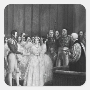 De huwelijksceremonie vierkante sticker