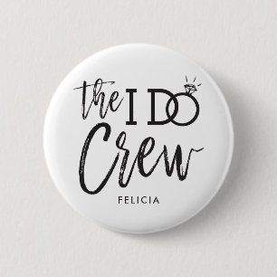 De I do Crech   Aangepaste naam bruiloft Ronde Button 5,7 Cm
