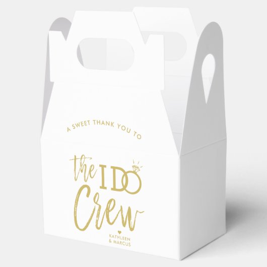 De I do Crech | Weddenschap wit + goud Bedankdoosjes (Geopend)