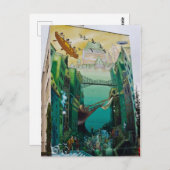 De ideale stad Quebec - Beeldende muur - Lyon Briefkaart (Voorkant / Achterkant)