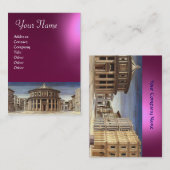 DE IDEALE STAD, roze paars violet Visitekaartje (Voorkant / Achterkant)