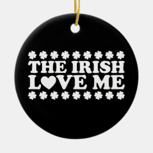De Ieren houden van mij Shamrock St. Patrick's Dag Keramisch Ornament