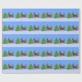 De Iers Ster Decorting Tree in het bos Cadeaupapier (Vlak)