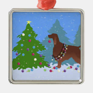 De Iers Ster Decorting Tree in het bos Metalen Ornament