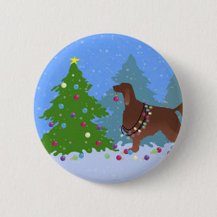 De Iers Ster Decorting Tree in het bos Ronde Button 5,7 Cm