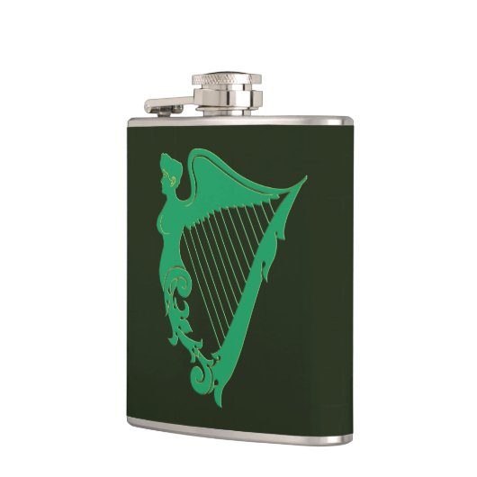 De Ierse harp - een symbool van Ierland Heupfles (Links)