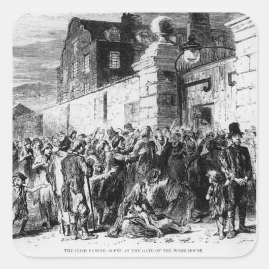 De Ierse hongersnood Vierkante Sticker (Voorkant)