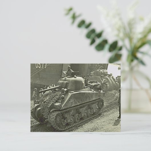 De IISherman-tank uit de Tweede Wereldoorlog is Briefkaart (Staand voorkant)