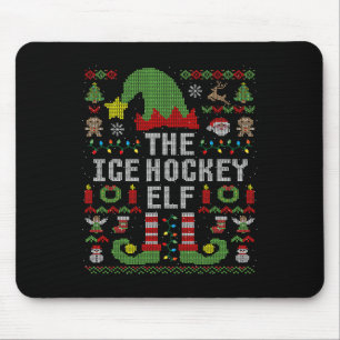 De IJshockey Elf Lelijke Kerst Overeenkomende Fami Muismat