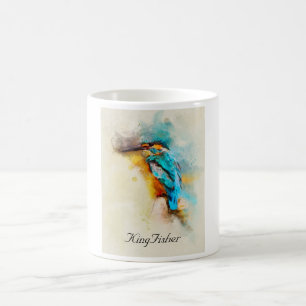 De ijsvogel in een mooie waterverf koffiemok
