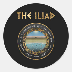 De Ilias helden van de Trojaanse oorlog Ronde Sticker