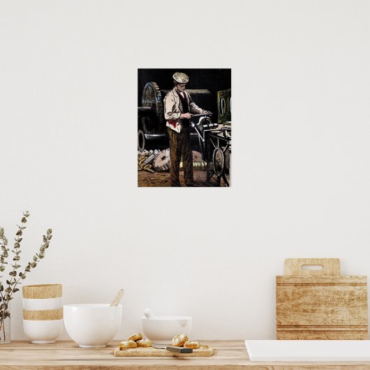 "De illustratie van de Engineer" Poster (Keuken)