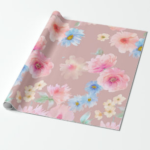 De illustratie van de waterverf van bloemen. Big S Cadeaupapier