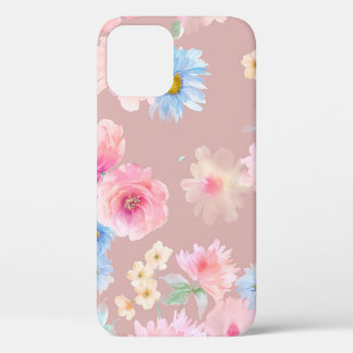 De illustratie van de waterverf van bloemen. Big S iPhone 12 Hoesje