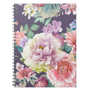 De illustratie van de waterverf van bloemen. Big S Notitieboek