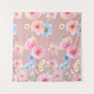 De illustratie van de waterverf van bloemen. Big S Wandkleed