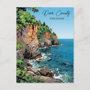 De illustratie van Door County met gedicht Briefkaart