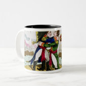 De imperiale Embrace of Boneys Nieuwe Daling Tweekleurige Koffiemok (Voorkant links)