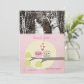 De in-liefde van uilen dankt u de Kaart van de (Staand voorkant)