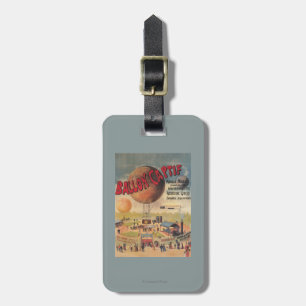 De in werking gestelde ballonverbindingen bij een  bagagelabel