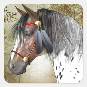 De Indiase Pony Vierkante Sticker