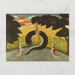 De indiening van Kaliya, Basohli, Pahari Briefkaart