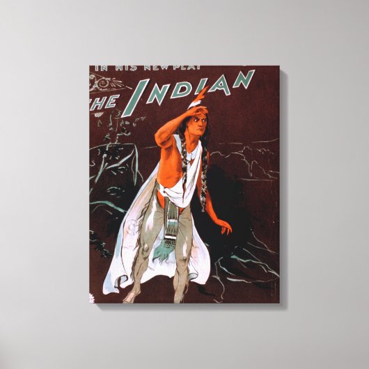 "De Indiër" - Rode Veer, chef van de Canvas Afdruk (Voorkant)