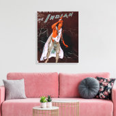 "De Indiër" - Rode Veer, chef van de Canvas Afdruk (Insitu (Woonkamer))