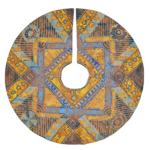 De Indische bloemige Paisley: etnisch medaillon. Kerstboom Rok