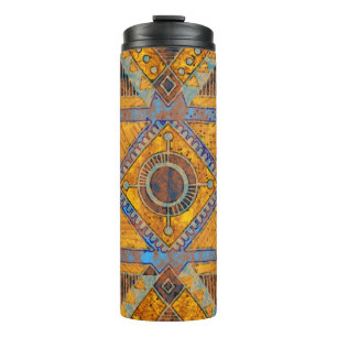 De Indische bloemige Paisley: etnisch medaillon. Thermosbeker