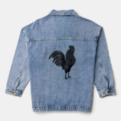 De Indonesische Ayam Cemani (zwarte haan zwart CH Denim Jacket (Achterkant)