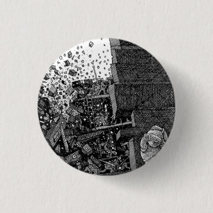 De ineenstorting ronde button 3,2 cm