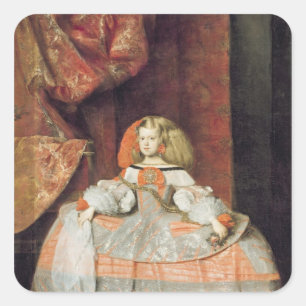 De Infanta Maria Marguerita in het roze Vierkante Sticker