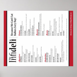 De Infideli Menu Poster