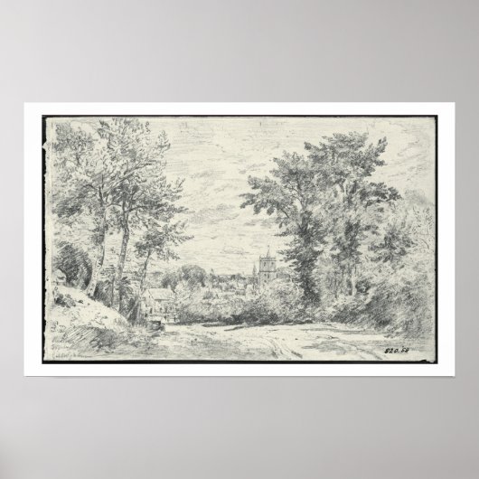 De ingang in Gillingham, Dorset (potlood) Poster (Voorkant)