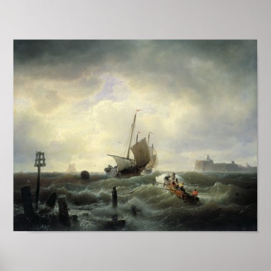 De ingang naar de haven van Hellestemsluys Poster (Voorkant)