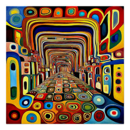 De ingang naar de psychedelische gang perfect poster