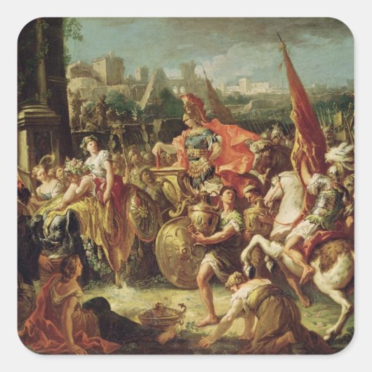 De ingang van Alexander de Grote Vierkante Sticker (Voorkant)