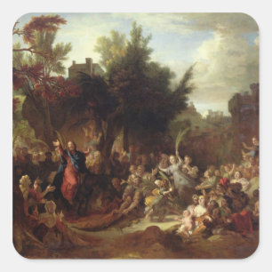 De ingang van Christus in Jeruzalem, c.1720 Vierkante Sticker