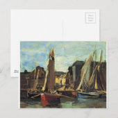 De ingang van de haven van Honfleur Eugene Boudin Briefkaart (Voorkant / Achterkant)