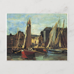 De ingang van de haven van Honfleur Eugene Boudin Briefkaart