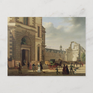 De ingang van de Musee de Louvre en St. Briefkaart