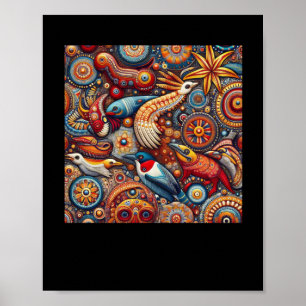 De inheemse cultuur van Australië Aboriginal kunst Poster