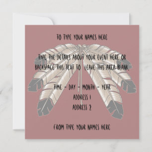 De inheemse Uitnodigingen Gepersonaliseerde