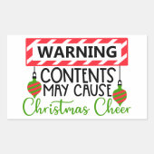 De inhoud kan Kop veroorzaken Rechthoekige Sticker (Voorkant)