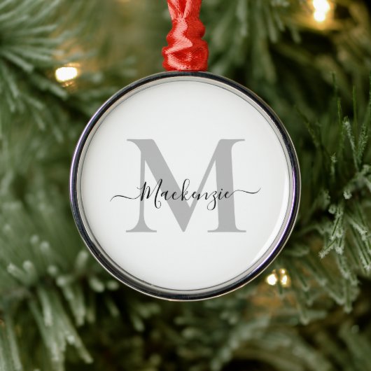 De Initiaal Naam Monogram aanpassen - Premium Metalen Ornament (Boom)
